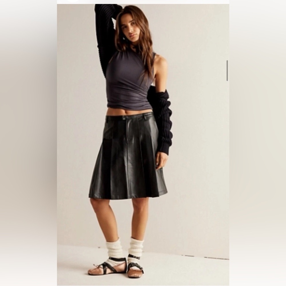 Free People Black A-Line Skirt